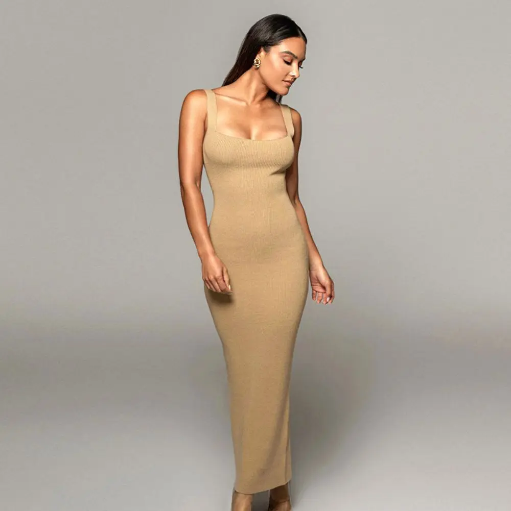 

Amandina роскошное летнее платье миди без рукавов с квадратным вырезом