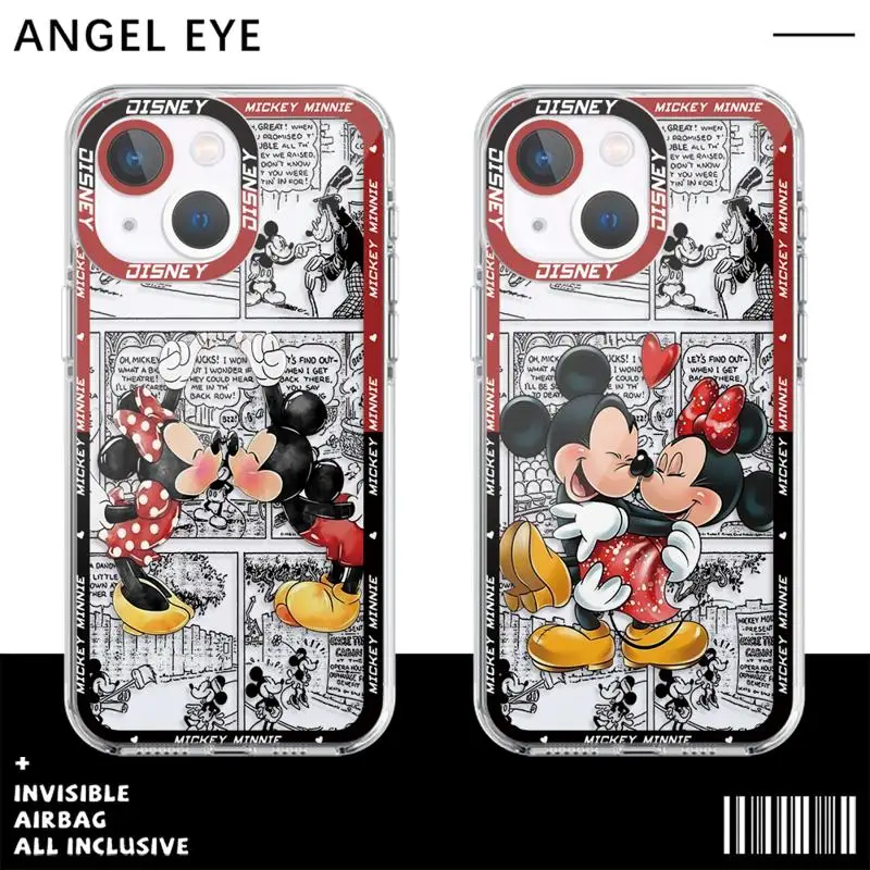Чехол для телефона iPhone 14 13 12 Mini 11 Pro Max 15 8 X XR XS MSX 6 6S 7 SE 15Plus Прозрачный чехол Disney Mickey