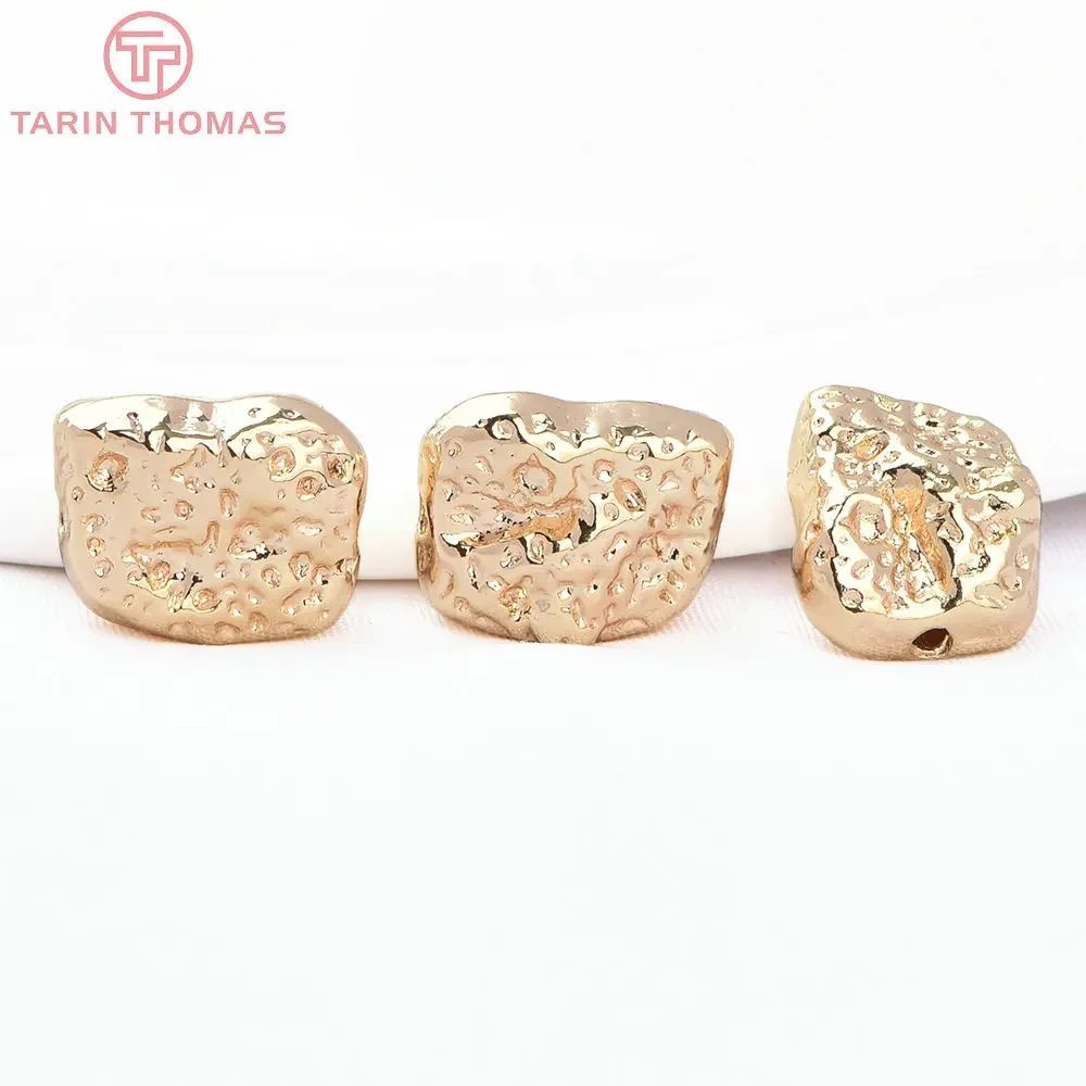 (4777) 6 шт. 9 5x11 5 мм 24-каратного золота латунные нерегулярные бусины-разделители