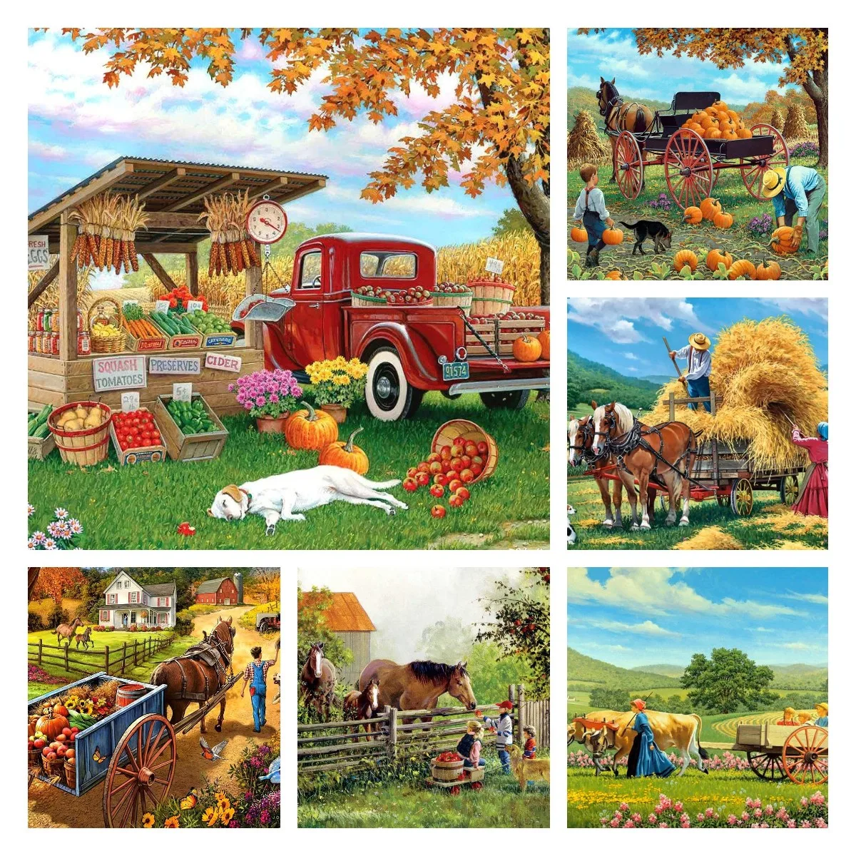 

DIY 5D Diamond Painting Farm Scenery Series Full Drill Embroidery Mosaic Picture Cross Stitch Crafts Kits Living Room Decor Gift