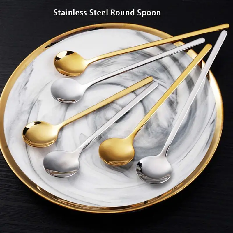 

Coffee Spoons Spoon Coffee Sealing Clip With Long Handle Kitchen Accessories Round Stirring Tea Coffee Maker Gift Mixing Spoon