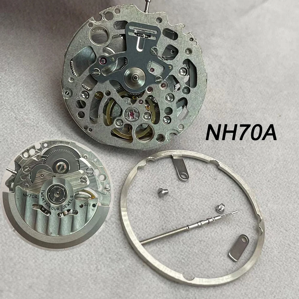 Japan 24 Jewels NH70 NH70A Watch Mechanical Movement Mechanism Accessories Parts Sii Skeleton Steel Watch Parts