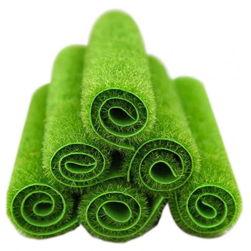 

Promotion! 6Pcs Green Artificial Lawn Grass Miniature Garden Ornament DIY Pot Fairy Fake Moss For Wedding Party Yard Floor Decor