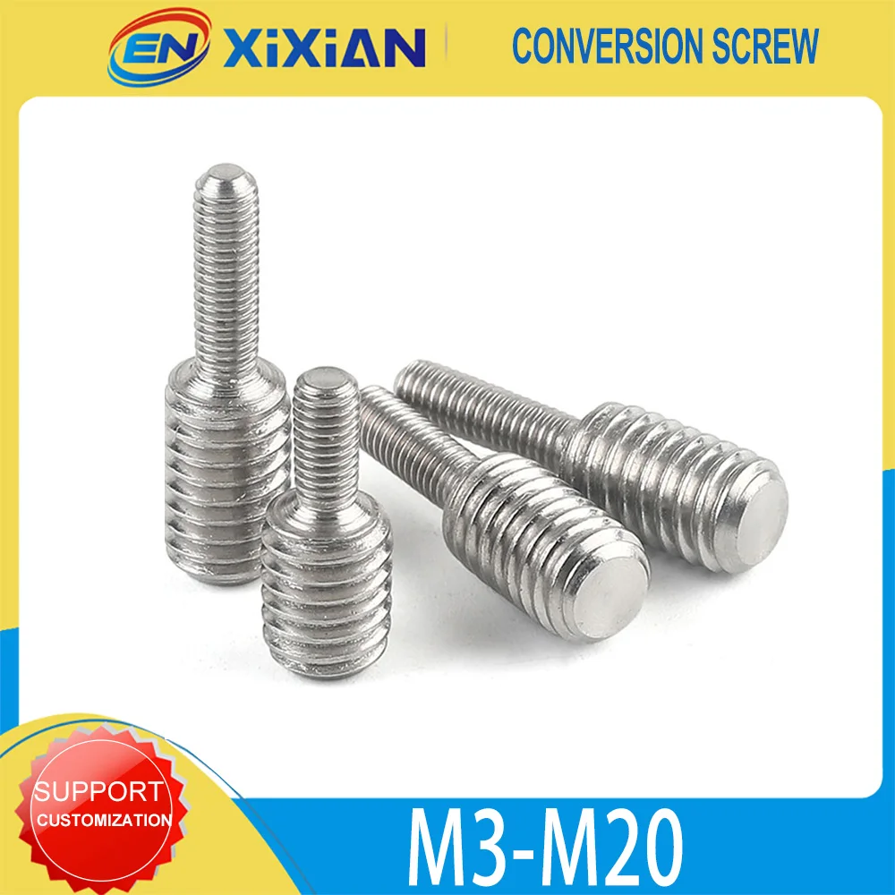 

Conversion Screw Stainless Steel M4 M5 M6 M8 M10 M12 M16 M20 Metric Thread Double-end Converter Reducing Bolt For Camera Adapter