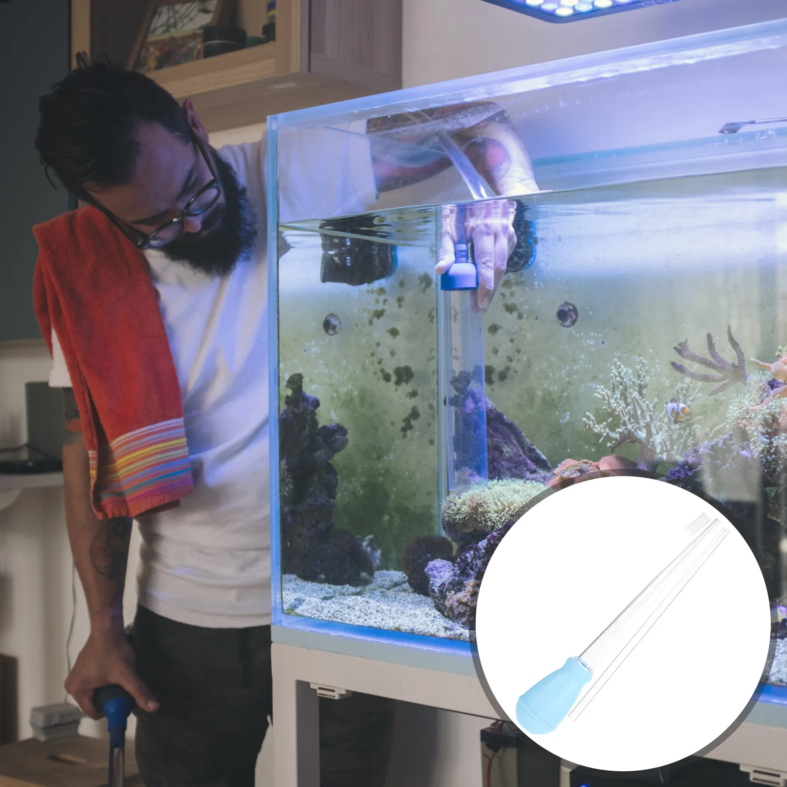 

Fish Suction Toilet Tank Cleaning Tube Household Water Cleaner Hand Tools Portable Aquarium Gravel Sand Change