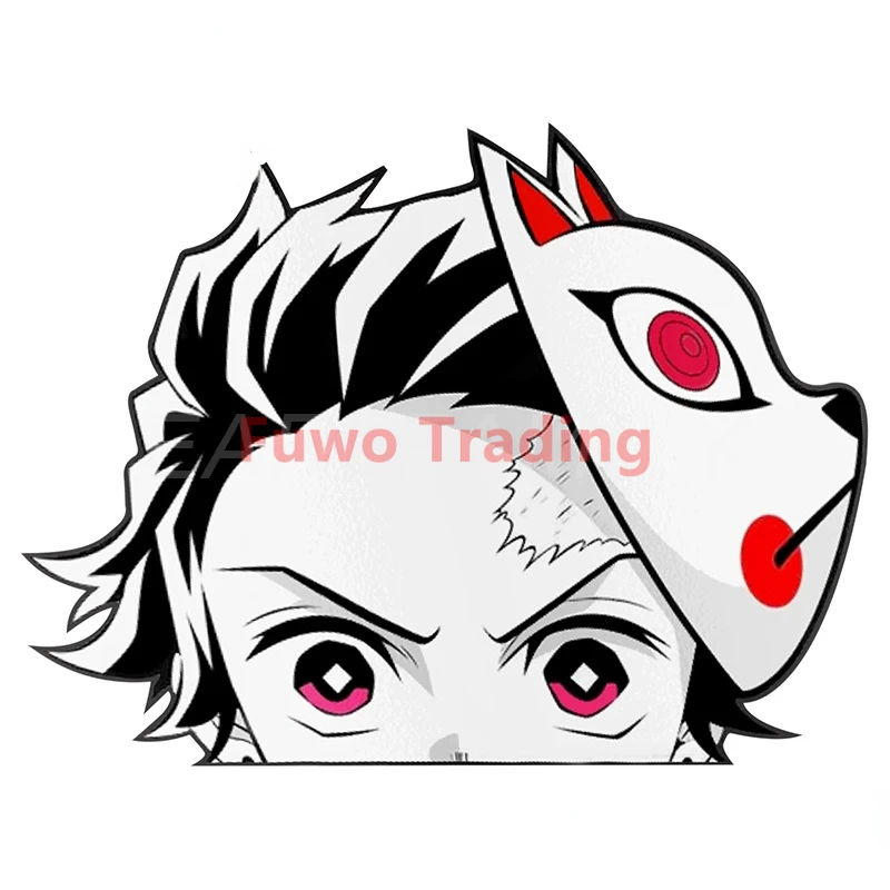 

Fuwo Trading Tanjiro Kamado Demon Slayer Peek Anime Big Head Vinyl PVC Transfer Waterproof Car Sticker JDM Window Trunk Decal