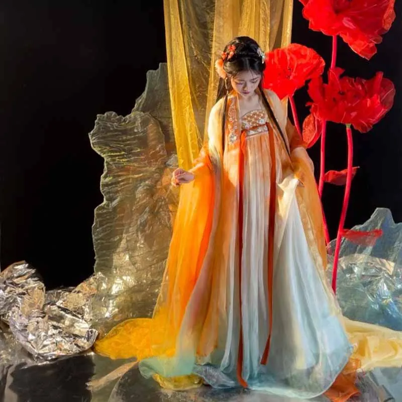 Женское традиционное китайское платье Hanfu с вышивкой Женский карнавальный