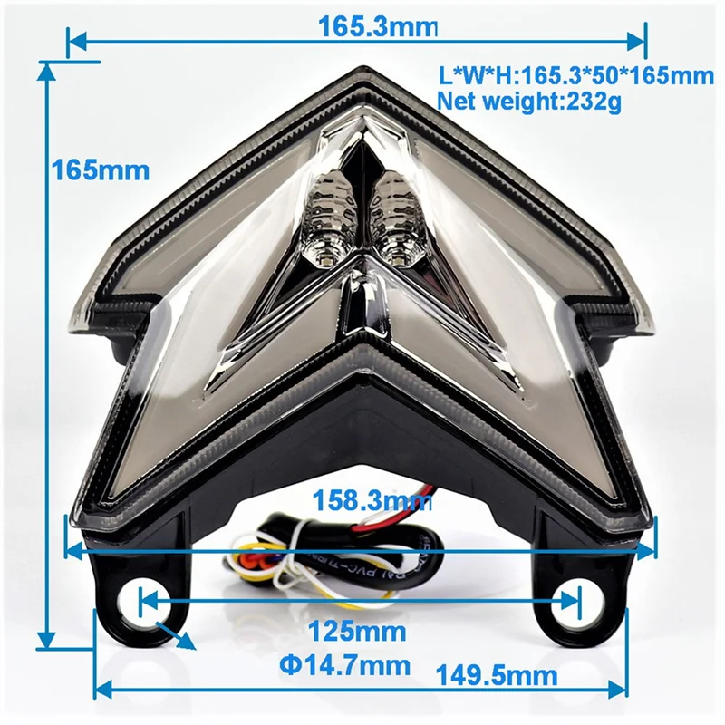 

Motorcycle Led Taillight Brake Rear Turn Signal Indicator Lamp Tail Light for Kawasaki Z800 Zx6R