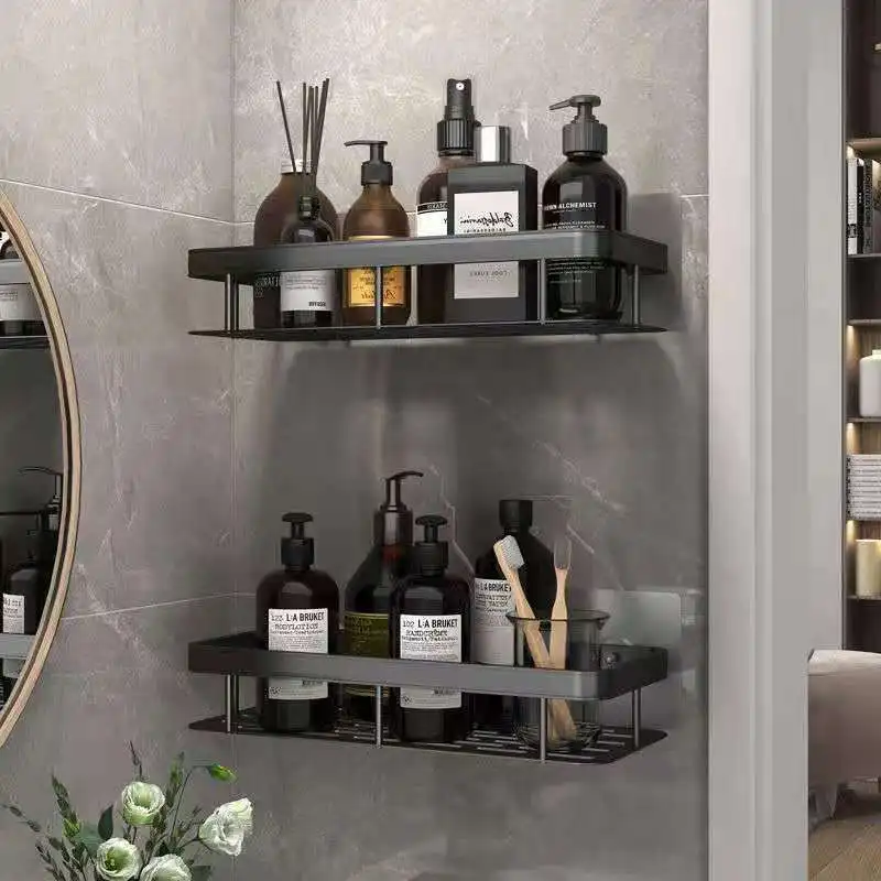 

Free punching wall bathroom rack home tripod bathroom toilet storage rack bathroom dormitory storage wall hanging storage rack