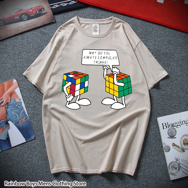 

Men's T-Shirts 2022 New Arrival Free Shipping Oversized Fashion Fantasy Cube Print Short Sleeve Shirts Anime Harajuku Streetwear