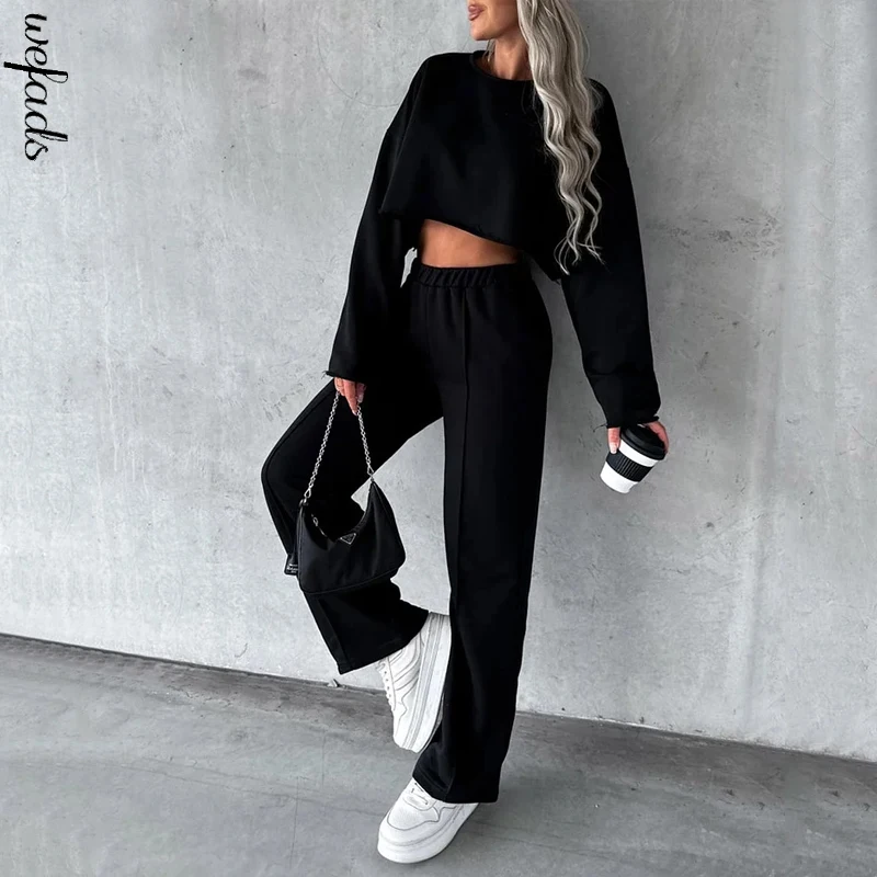 Женский Комплект Из Двух Предметов Wefads Весенний Модный Короткий Топ С Круглым