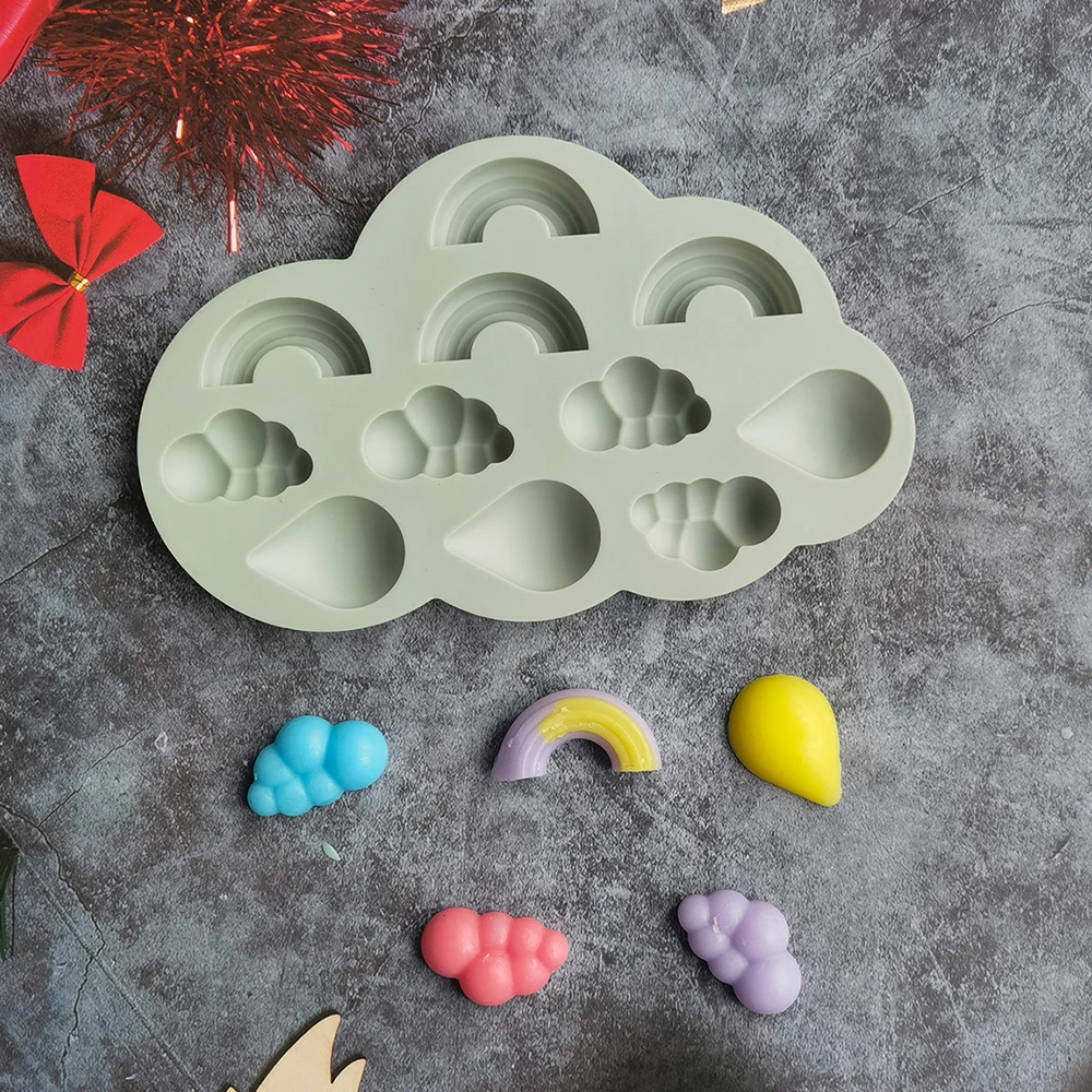 

11 Grid Cloud Shaped Silicone Candle Molds DIY Chocolate Mousse Cake Decor Baking Mould Scented Candle Making Supplies Tools