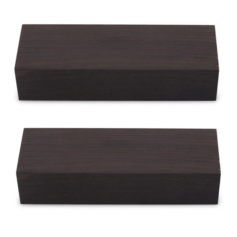 

2Pcs Ebony Lumber Blackwood Block Wood Material DIY Blank Crafts Knife Handle Timber Handicraft Raw Material Wood Grain