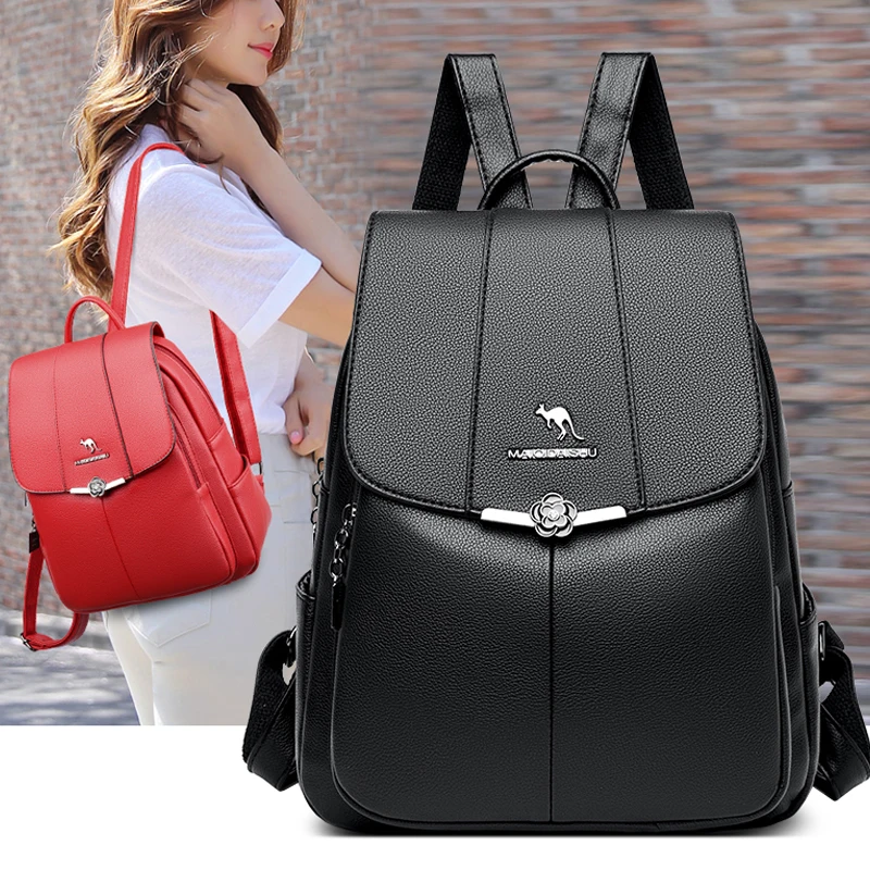 

Large Capacity Travel Back Pack Rucksacks Mochila Women Backpack Female Leather Bagpack for Girl Ladies Sac A Dos School Bags