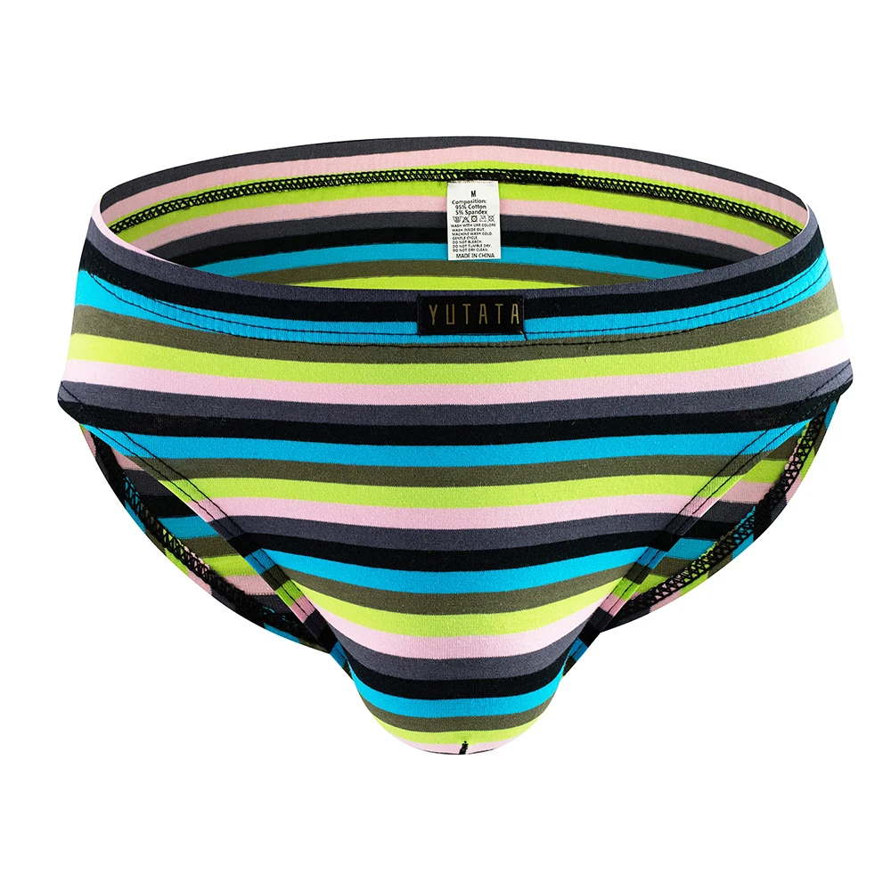 

Fashion Men Panties Sexy Briefs Bulge Pouch Underpants Breathable Underwear Striped Thong Trunks Sensual Lingerie