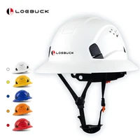 loebuck safety helmet wide full brim hard hat lightweight high strength work cap construction railway metallurgy mine summer