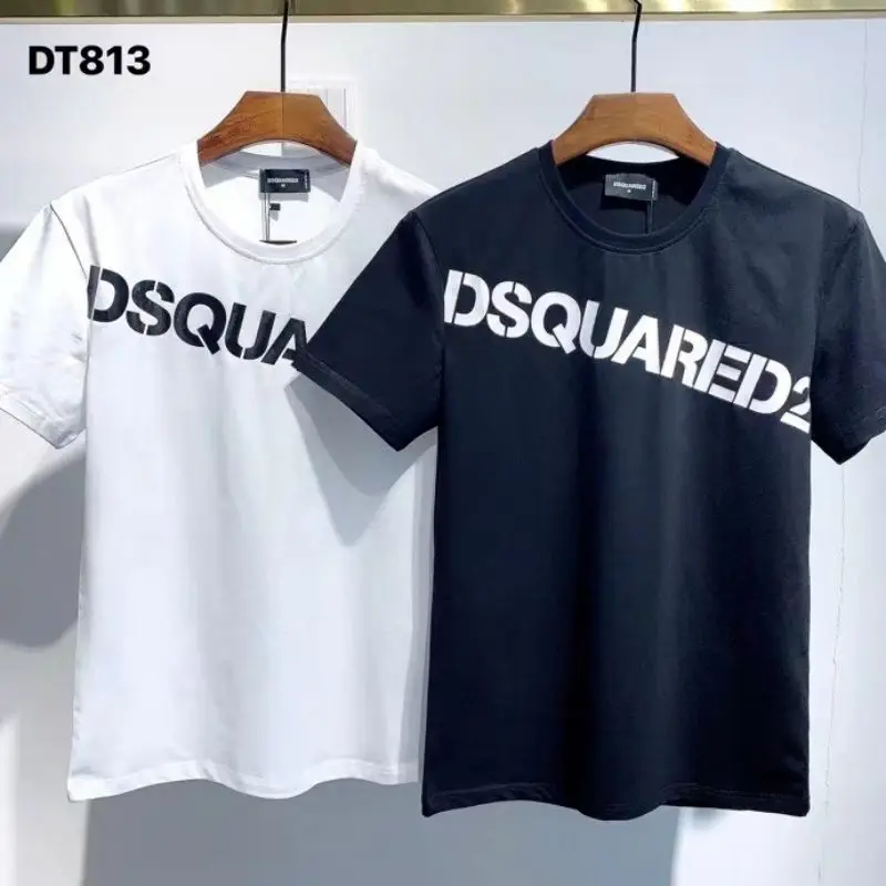 

Модная Повседневная рубашка Dsquared2 с надписью, футболка с круглым вырезом, Топ DT813