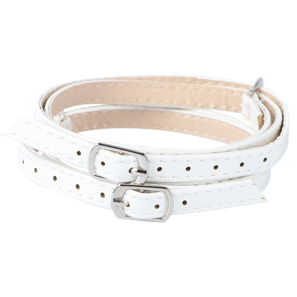 

Gold Heels Women Chunky Cross High Straps Anti-Drop Shoelace Ankle Luggage Belt White Miss