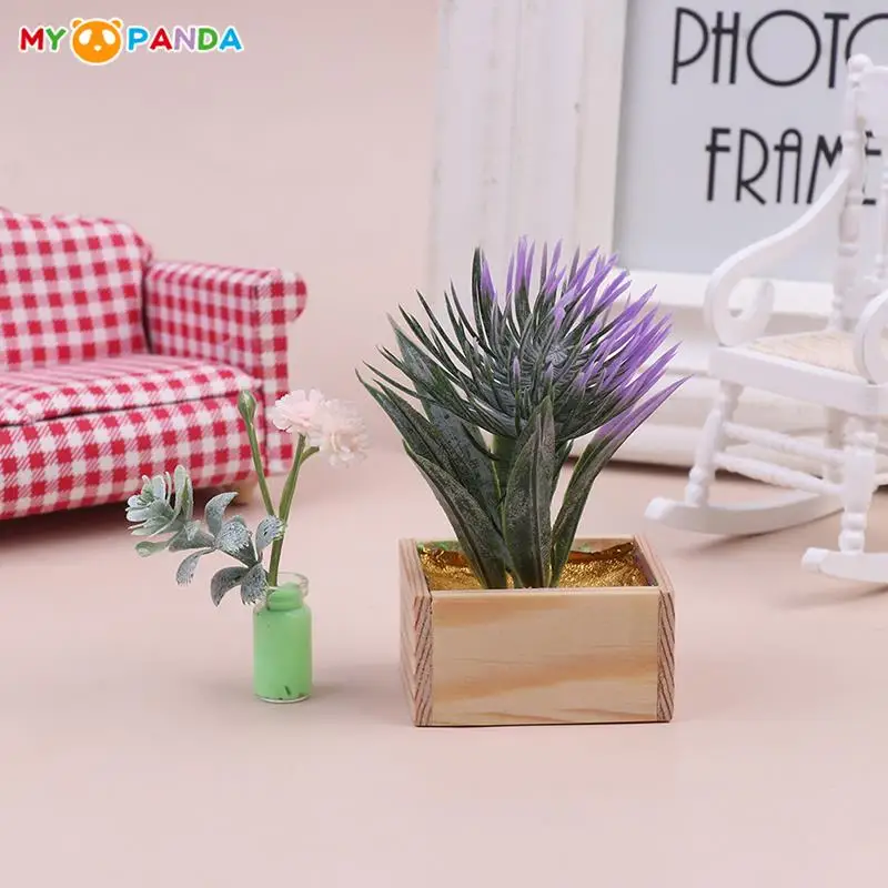 

New Miniature Dollhouse Potted Plants Flower Green Plant Models Dollhouse Home Garden Life Scene Decoration Accessories