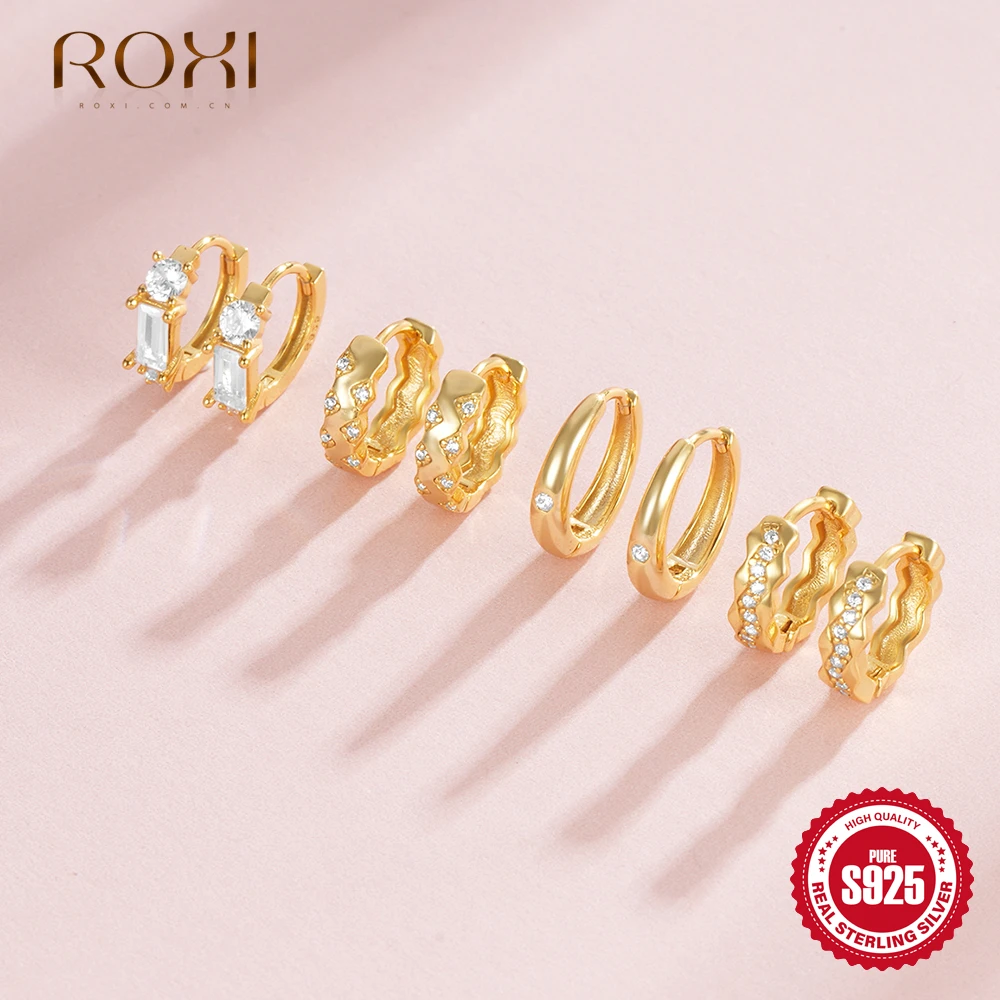 Серьги-кольца ROXI из серебра 925 с цирконием