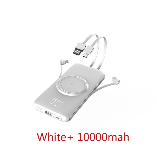 

20000mAh Qi Wireless Charger Power Bank with Cable USB Fast Charging Powerbank for iPhone X 11 Pro Mate 30