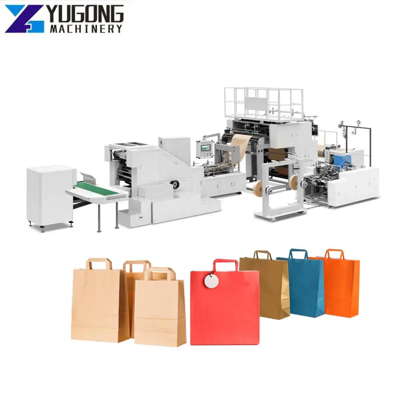 

Fully Automatic Brown Mini Paper Bag Square Bottom Machine Flat Paper Bag Making Machine In Canada Paper Bag Making Machine