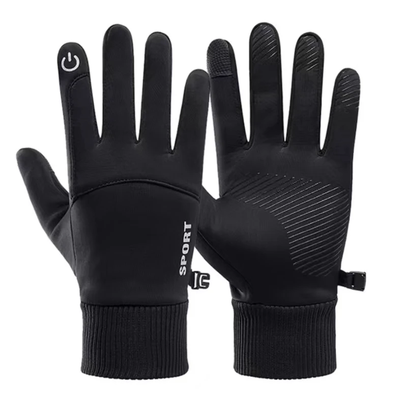 

HYRAX Men Winter Waterproof Cycling Outdoor Gloves Keep Warm Sport Running The Ski Touch Screen Non-Slip Full Fingers