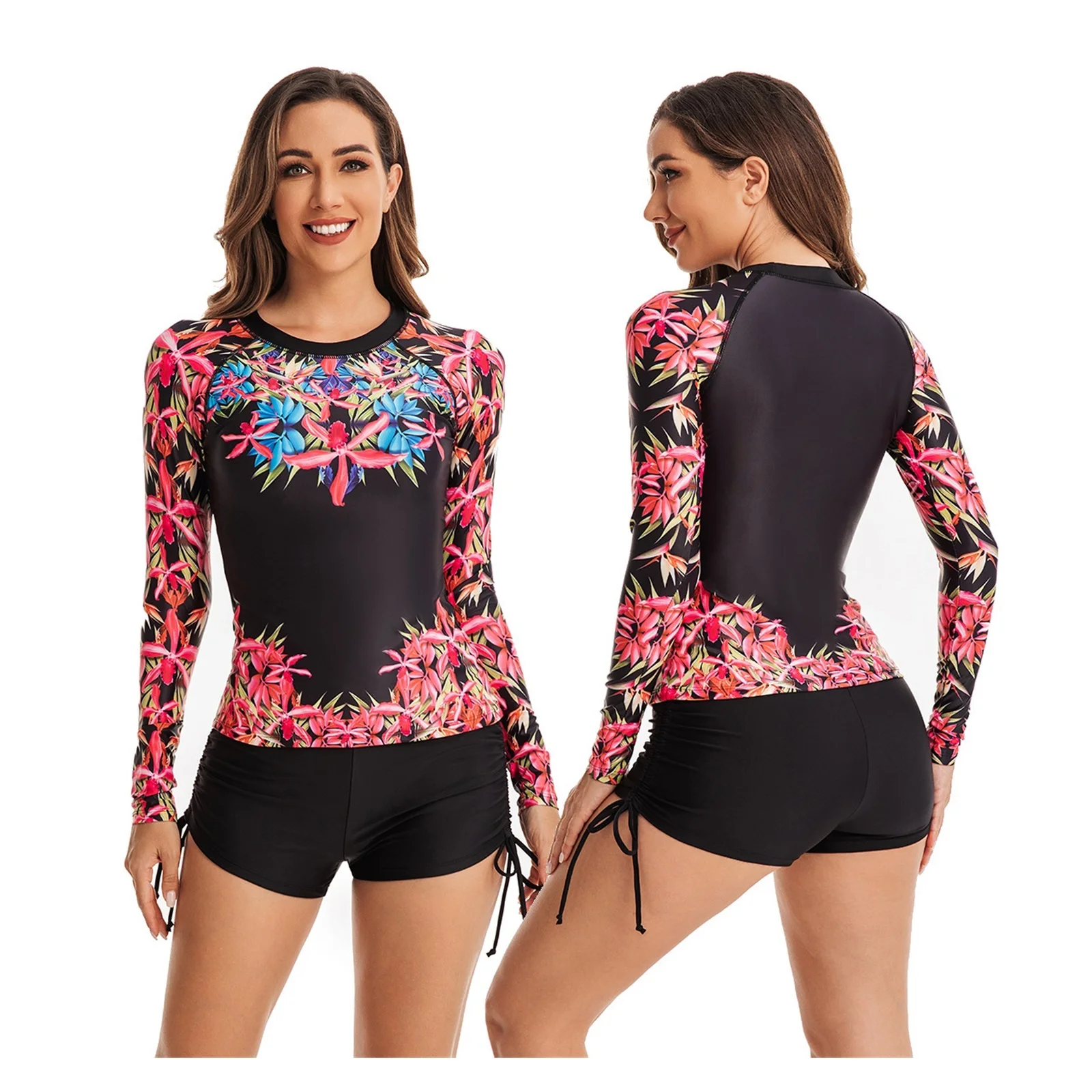 

Women Two Piece Rash Guard Long Sleeve Swimsuits UV UPF Swim Shirt Bathing Suit diving Suits Sprotsuits