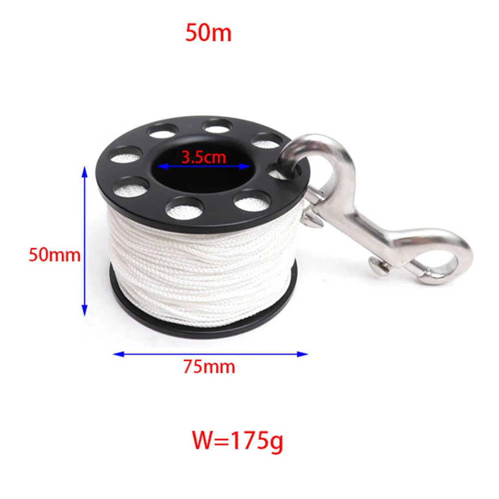 

Scuba Dive Rite Finger Spool With Line 15m 30m 50m Diving Back Fly BCDPOM Reel With Hook Line Dive Underwater Fishing Accessory