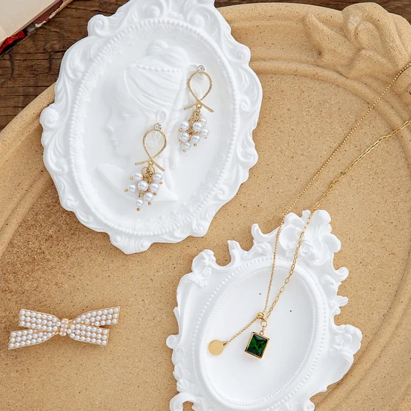 Белый пластырь ювелирные изделия серьги ожерелье кольцо набор для фотосъемки