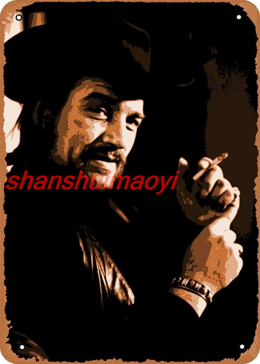 EICOCO Country Musicians Waylon Jennings Plaque Плакат Металлическая жестяная вывеска 8 &quotx 12&quot Винтаж