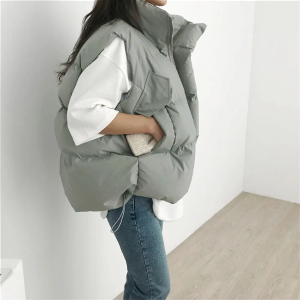 

2022 Womens Parkas Vest Jackets Coats With Zipper Jacket Female Casual Fashion Waistcoat Ladies Sleeveless Solid Woman Outwear