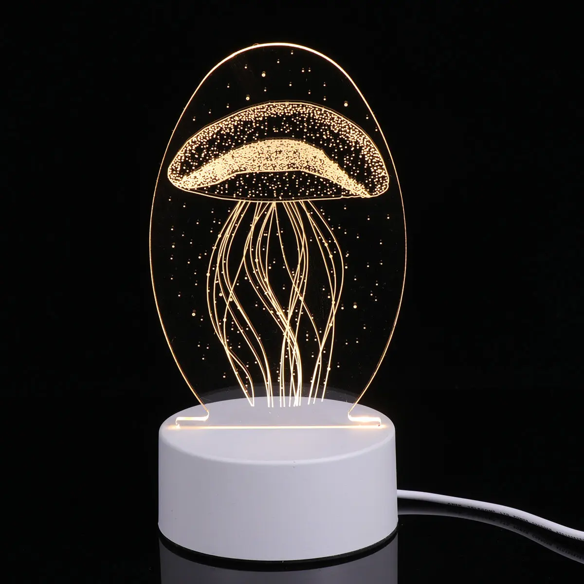 3D-лампа-ночник в виде медузы, работающая от USB, декоративный ночник для спальни, креативная визуальная иллюзия. (art.: 3920dd21715db) - 3920dd21715db