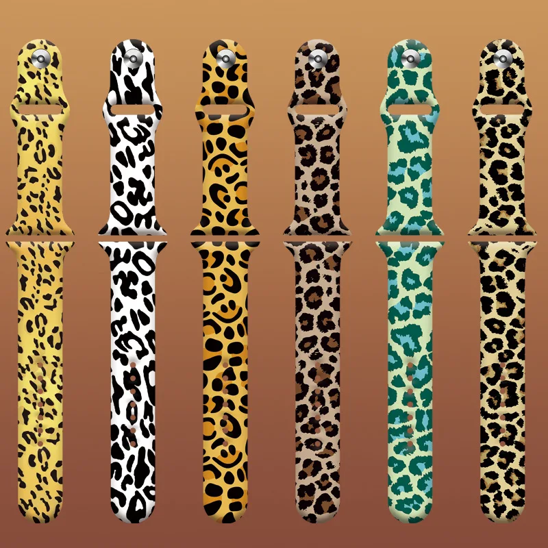 Print Belt Silicone Strap Solo Loop For Apple Watch Band 49mm 44mm 8 SE 7 6 5 4 3 Strap 42mm 38 45mm 41mm Animal Bracelet iWatch