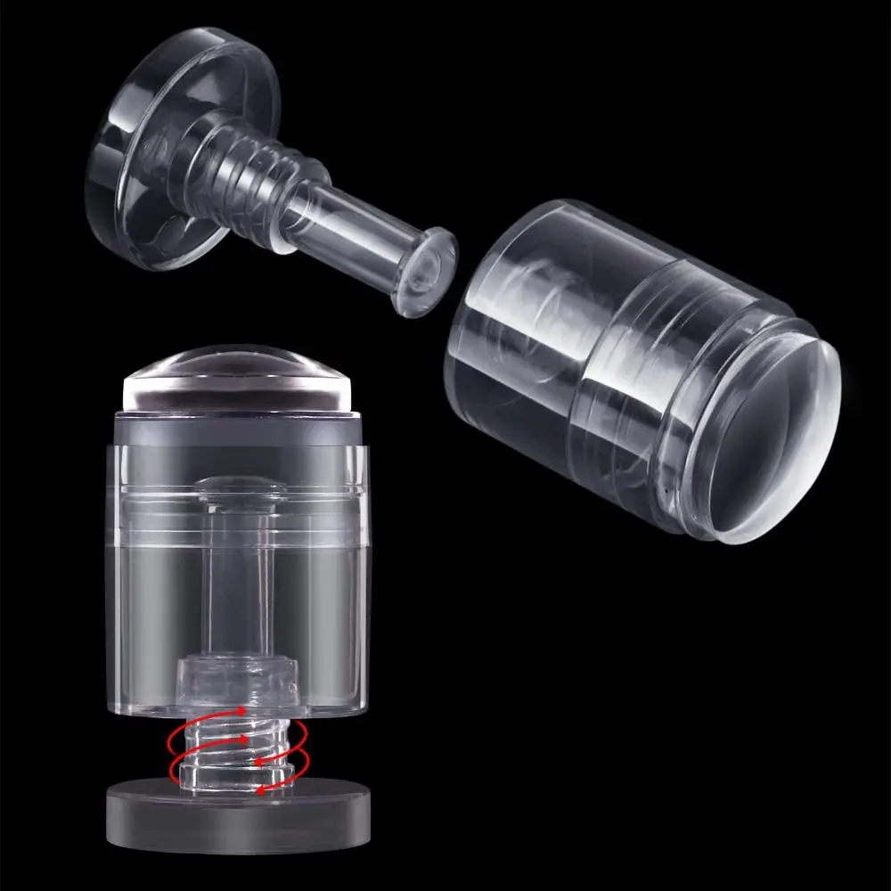 

Mold Nail Design Multi size Multifunctional Rotatable Nail Plate Manicure Tools Transparent Nail Stamper Scraper Set