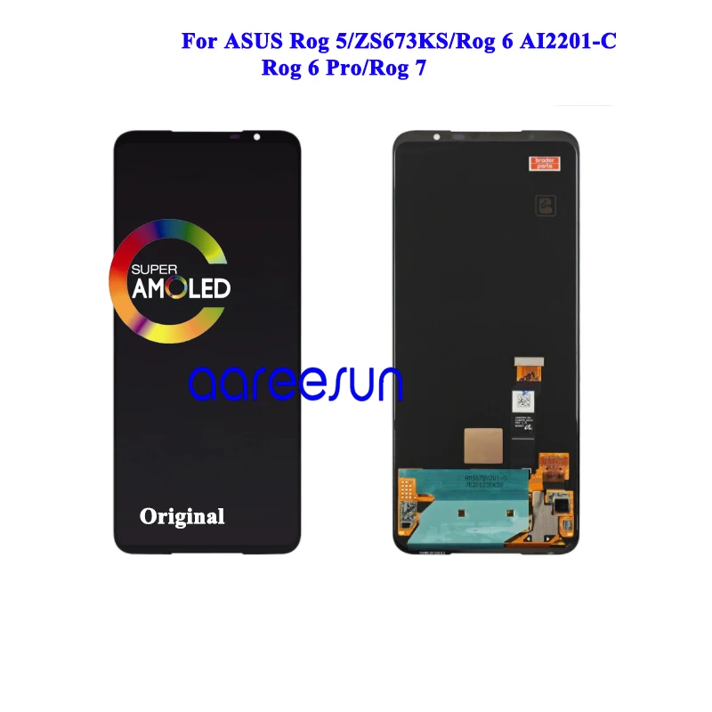 

Оригинальный ЖК-дисплей AMOLED для ASUS ROG 5 ZS673KS, ЖК-дисплей для ASUS Phone 6/6Pro/7, ЖК-дисплей, сенсорный экран, дигитайзер в сборе