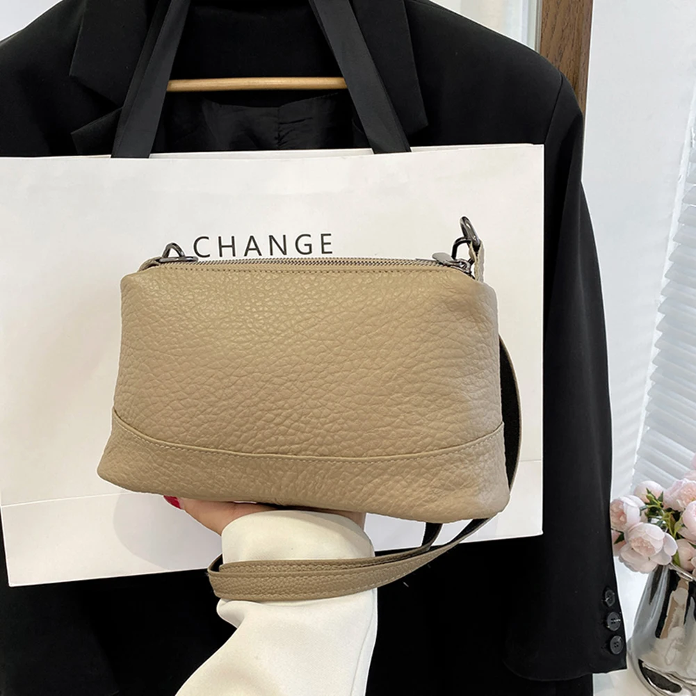 

Women Messenger Bags First Layer Cowhide Leather Fashion Underarm Bag Large Capacity Simple Casual Portable Ladies Handbags