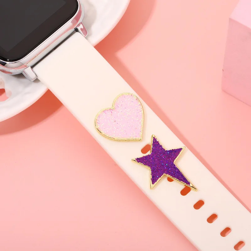 

Силиконовый ремешок для Apple Watch Band Galaxy watch 4/3, браслет, металлическое украшение, ювелирные изделия, подвески для iWatch Series 7 6 5 4 3 SE