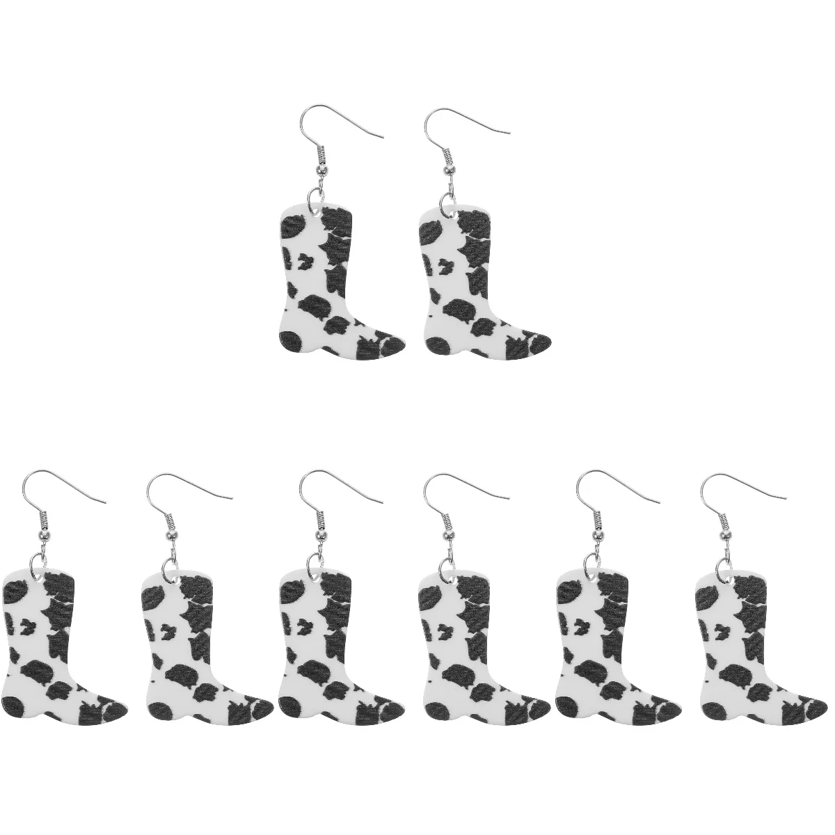 

4 Pairs Girl Boots Cow Earrings Aesthetic Charm 6X3CM Acrylic Women Black Cute Girls Miss