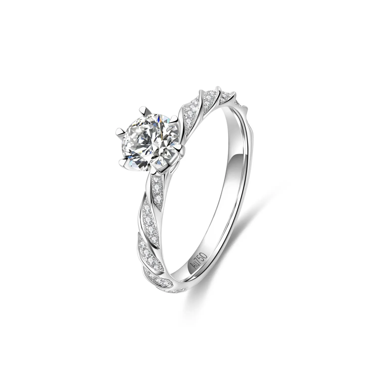 Кольца из 18-каратного золота с шестью крапанами и ростом бриллиантов для женщин