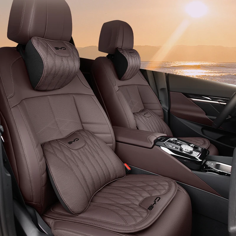 Car Seat Leather Headrest Lumbar Cushion Pillow Neck Waist Support Accessories For BYD F3 I3 F0 F6 S6 S8 E5 E6 G3 G6 L3 S7 M6 T