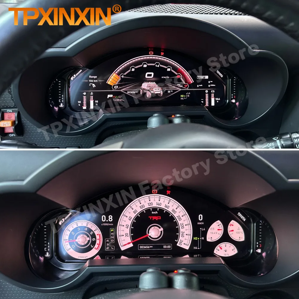 Фото Цифровая приборная панель Linux для Toyota FJ Cruiser 2008-2023: Автомобильный ЖК-дисплей, цифровая панель приборов, Carplay №4