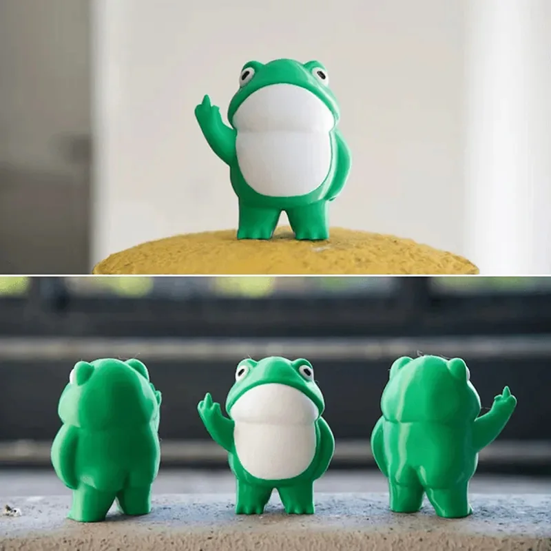 

Funny Frog Figurine Rebellious Middle Finger Resin Interesting Ornament Home Decorative Accessories Creative Birthday Gifts