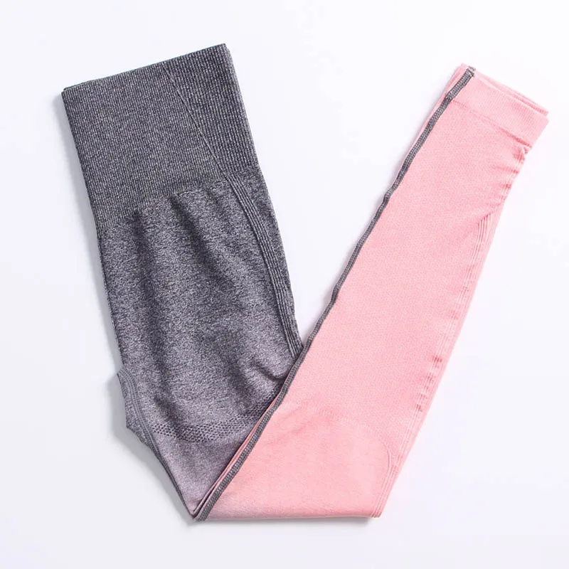 Gradient High Waist Leggings Women Fitness Yoga Pants Seamless Scrunch Butt Sportswear High Waist Workout Tights Yoga Leggings