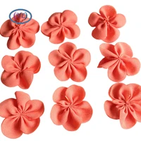 hl 20pcs 40mm chiffon ribbon flowers double handmade apparel accessories sewing appliques diy crafts a641