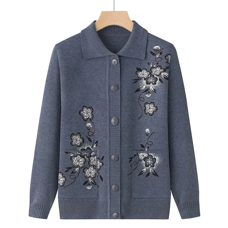 Весенне-осенний свитер с длинными рукавами женский кардиган пальто новый принт