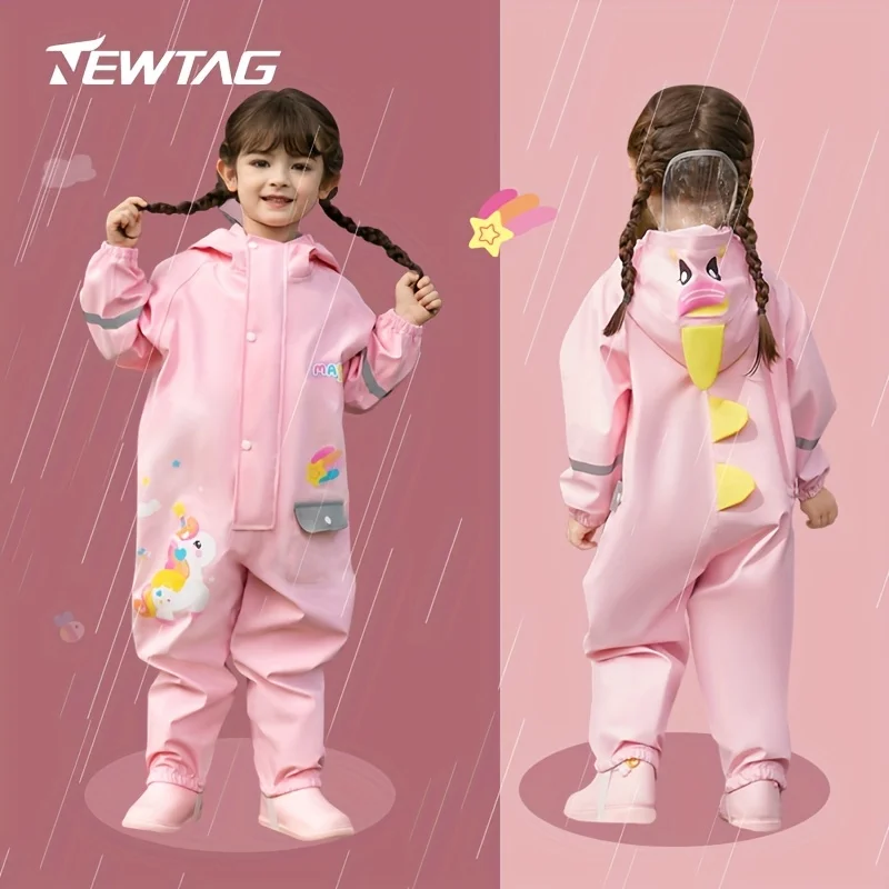 

Outdoor Cycling Kids Rain Poncho Hooded Jacket Girls & Boys Rain Jacket Waterproof Rainsuit Kids Rainy Weather Travel Raincoat