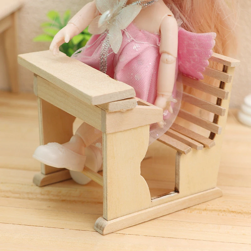 Set Flip Top Desk Storage Table Wooden Furniture Model Diy Dollhouse Life Scene Decor