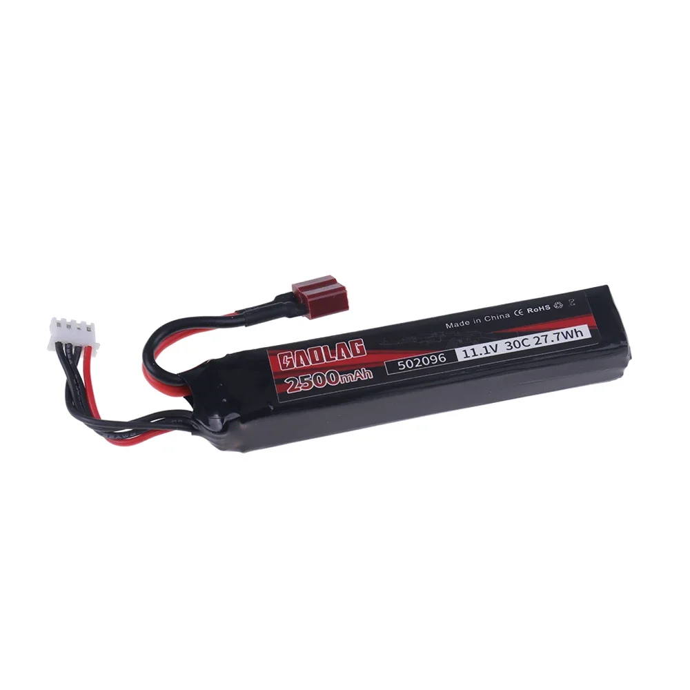 Фото Аккумулятор LiPo 11.1V 3S 502096 30C 2500mAh 27.7Wh с разъемом Tamiya для пневматического пистолета, электрических игрушечных пистолетов и бластеров. №5