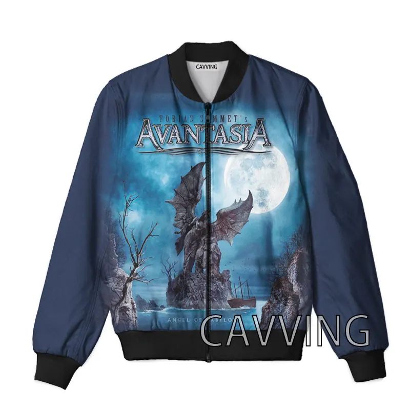 Новинка модные мужские и женские куртки-бомберы с 3D-принтом Avantasia Rock на молнии
